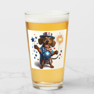 4. Juli Dackel Bier Glas