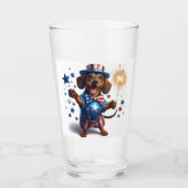 4. Juli Dackel Bier Glas (Vorderseite)
