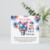 4. Juli Das Mädchen Dankeskarte (Stehend Vorderseite)