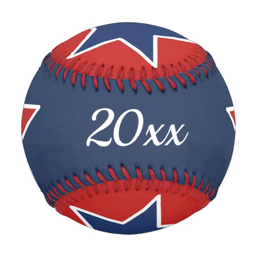 4. Juli/Datum/Rot, Weiß und Blau Baseball (Rückseite)