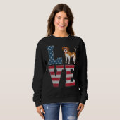 4. Juli Dekor Patriotische Liebe Beagle Hund ameri Sweatshirt (Vorne ganz)