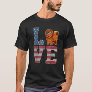 4. Juli Dekor Patriotische Liebe Chow Chow Chow Do T-Shirt