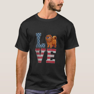 4. Juli Dekor Patriotische Liebe Chow Chow Chow Do T-Shirt
