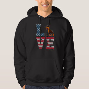 4. Juli Dekor Patriotische Liebe Dobermann Dog Ame Hoodie