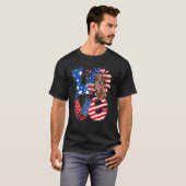 4. Juli Dekor Patriotische LIEBE Pitbull Dog USA F T-Shirt (Vorne ganz)