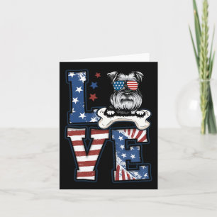 4. Juli Dekor Patriotische Liebe Schnauzer Dog Usa Karte