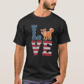 4. Juli Dekor Patriotische Liebe Shiba Inu Dog Ame T-Shirt (Vorderseite)