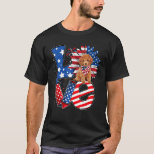 4. Juli Dekor Patriotische LIEBE Toy Poodle Dog US T-Shirt