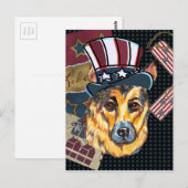 4. JULI DEUTSCHE SCHEPHERD POSTKARTE (Vorne/Hinten)
