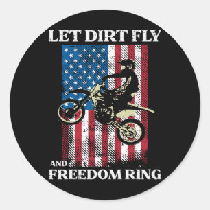 4. Juli Dirt Bike Motocross America Biker Männer Runder Aufkleber