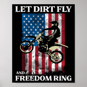 4. Juli Dirt Bike Motocross Amerika Biker Männer Poster