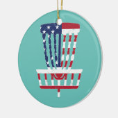 4. Juli Disc Golf Basket American USA Flagge Keramik Ornament (Links)