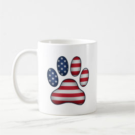 4. Juli Dog Lover - Vintage US Flag Pfosten Print Kaffeetasse