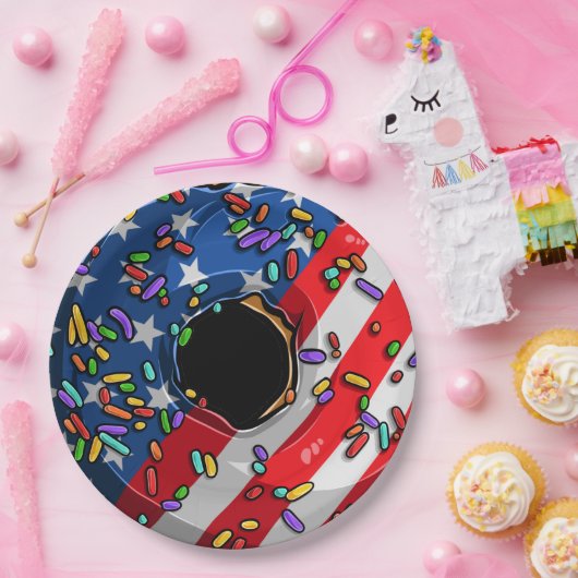 4. Juli Donut Pappteller (Party)
