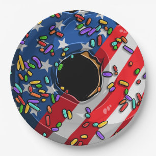 4. Juli Donut Pappteller