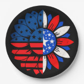 4. Juli Doppelte Blume Pappteller (Vorderseite)