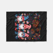 4. Juli Drei Gnome feiern USA Fleecedecke (Vorderseite (Horizontal))