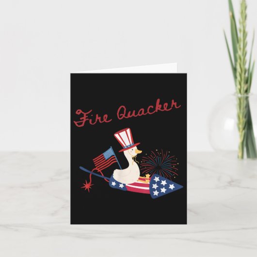 4. Juli Duck Firequacker Patriotic Vierte von J Karte (Vorderseite)
