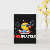 4. Juli Duck Firequacker Patriotic Vierte von J Karte (Gelbe Blume)