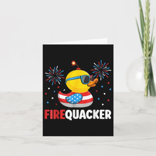 4. Juli Duck Firequacker Patriotic Vierte von J Karte (Vorderseite)