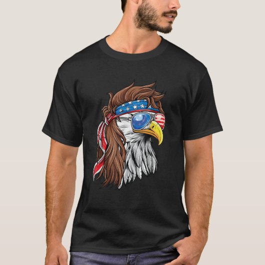 4. Juli Eagle Mullet Murica American Flag USA T-Shirt (Vorderseite)
