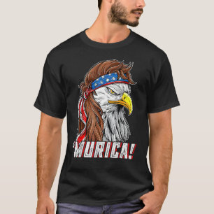 4. Juli Eagle Mullet Murica American Flag USA T-Shirt