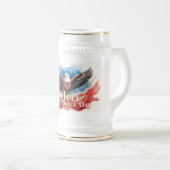 4. Juli Eagle - Patriotisches Kunstdesign Bierglas (VorderseiteRechts)