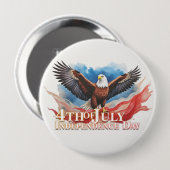4. Juli Eagle - Patriotisches Kunstdesign Button (Vorne & Hinten)