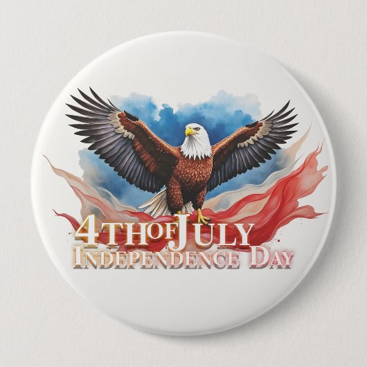 4. Juli Eagle - Patriotisches Kunstdesign Button (Vorderseite)