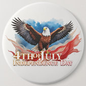 4. Juli Eagle - Patriotisches Kunstdesign Button (Vorderseite)
