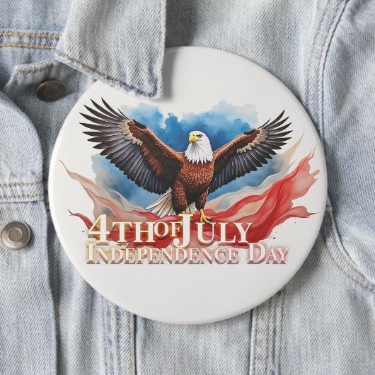 4. Juli Eagle - Patriotisches Kunstdesign Button (Beispiel)