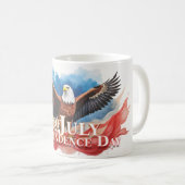 4. Juli Eagle - Patriotisches Kunstdesign Kaffeetasse (VorderseiteRechts)