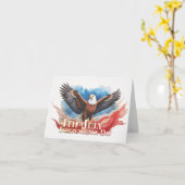 4. Juli Eagle - Patriotisches Kunstdesign Karte (Gelbe Blume)