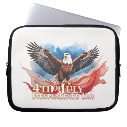 4. Juli Eagle - Patriotisches Kunstdesign Laptopschutzhülle (Vorderseite)