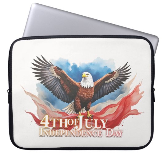 4. Juli Eagle - Patriotisches Kunstdesign Laptopschutzhülle (Vorderseite)