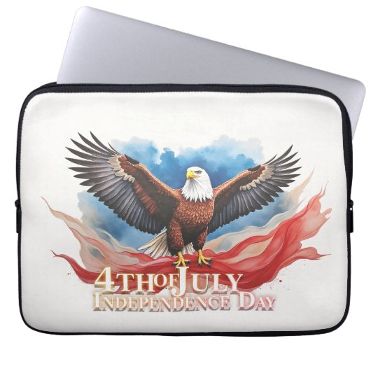 4. Juli Eagle - Patriotisches Kunstdesign Laptopschutzhülle (Vorderseite)