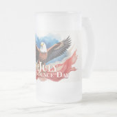 4. Juli Eagle - Patriotisches Kunstdesign Mattglas Bierglas (VorderseiteRechts)