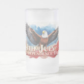 4. Juli Eagle - Patriotisches Kunstdesign Mattglas Bierglas (Mittel)