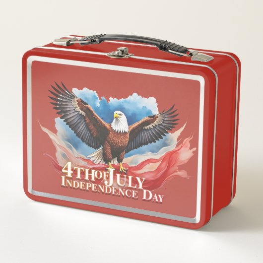 4. Juli Eagle - Patriotisches Kunstdesign Metall Brotdose (Vorderseite)