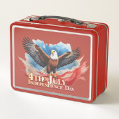 4. Juli Eagle - Patriotisches Kunstdesign Metall Brotdose (Rückseite)