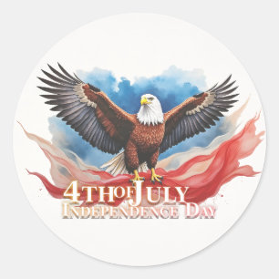 4. Juli Eagle - Patriotisches Kunstdesign Runder Aufkleber