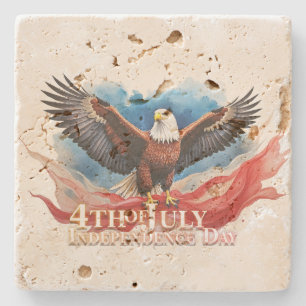 4. Juli Eagle - Patriotisches Kunstdesign Steinuntersetzer