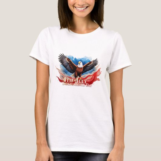 4. Juli Eagle - Patriotisches Kunstdesign T-Shirt (Vorderseite)
