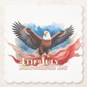 4. Juli Eagle - Patriotisches Kunstdesign Untersetzer (Vorderseite)