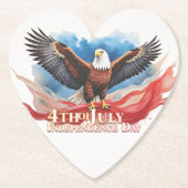 4. Juli Eagle - Patriotisches Kunstdesign Untersetzer (Vorderseite)