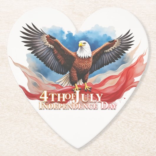 4. Juli Eagle - Patriotisches Kunstdesign Untersetzer (Vorderseite)