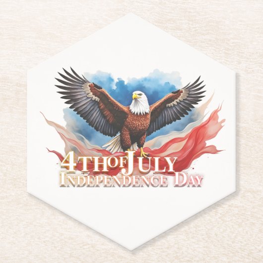 4. Juli Eagle - Patriotisches Kunstdesign Untersetzer (Vorderseite)