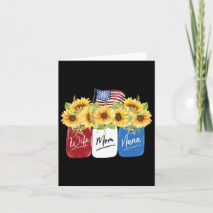4. Juli Ehefrau Mama Nana Sonnenblume mit amerikan Karte