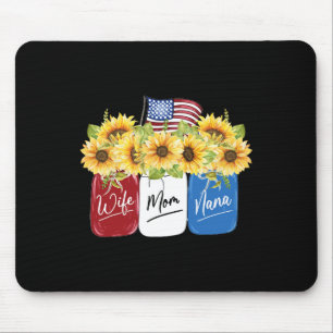 4. Juli Ehefrau Mutter Nana Sonnenblume mit amerik Mousepad