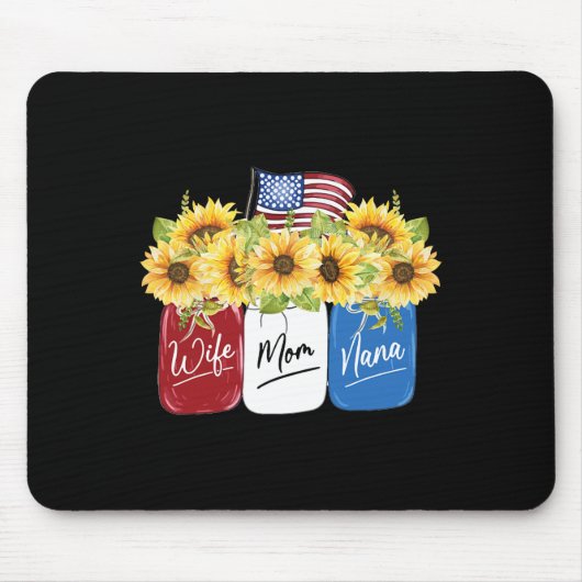 4. Juli Ehefrau Mutter Nana Sonnenblume mit amerik Mousepad (Vorne)